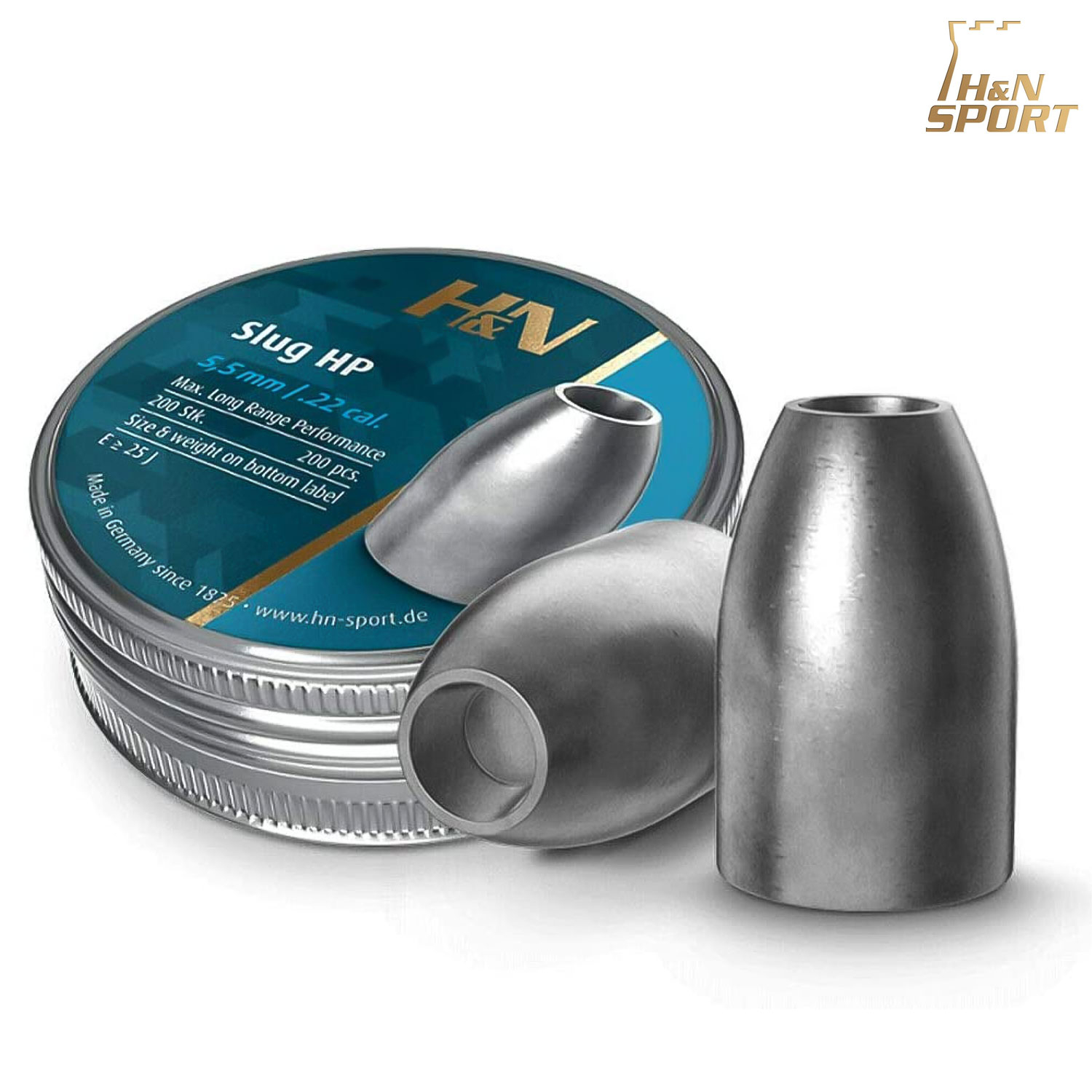 Image of H&N Slug HP .22 Cal/5.53mm 21 gr Pellets (Tin/200)