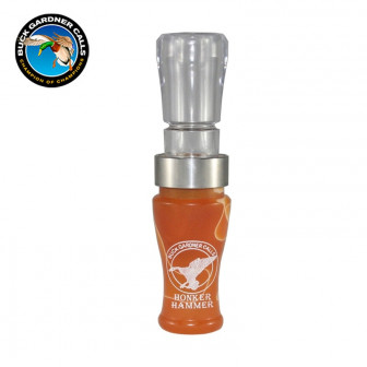 Buck Gardner* Honker Hammer Goose Call- Swirl Org Prl/Clear