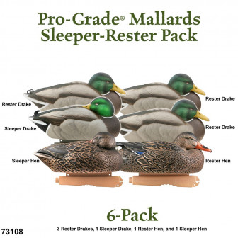 Avery GHG Pre-Rigged Pro-Grade Mallards/Rester Decoys (Pk/6)