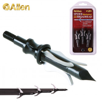 Allen Co. Spider 100gr 3-Blade Mechanical Broadheads (3PK)