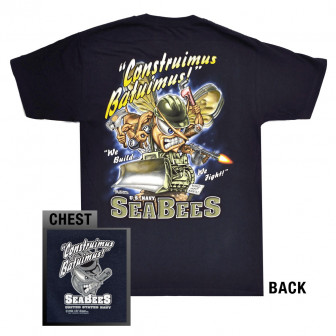 7.62 Designs T-Shirt USN Seabees Hardhat- Blue (M)