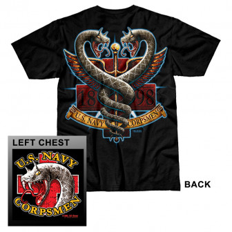 7.62 Designs T-Shirt USN Corpsmen- Black (M)