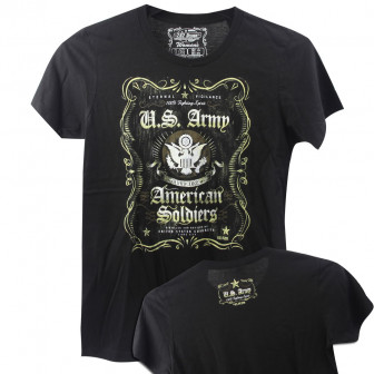 7.62 Designs Wmns Hard. US Army Soldiers T-Shirt, Black, 2XL
