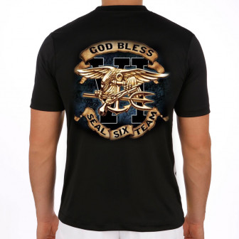 Black Ink God Bless Seal Team VI, Black, L