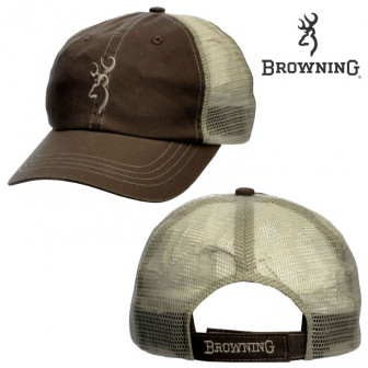 Browning Trouter Mesh Back Cap- Brown/Tan