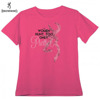Browning Women Hunt Too T-Shirt (M)- Fuchsia