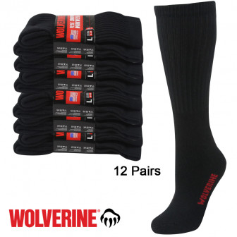 Wolverine Peak Comfort Socks 12-pr Black (L:9-13)