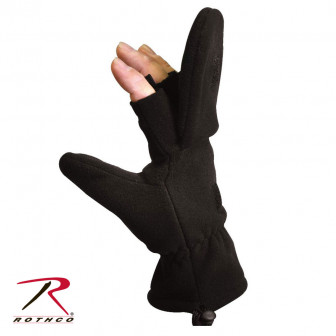 Rothco Fingerless Sniper Glove/Mitten, Black (L)
