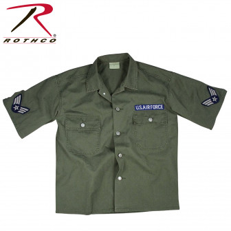 Rothco Vintage Army Airforce Short Sleeve BDU Shirt, OD, S