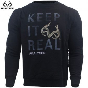 Realtree Elm Crewneck Sweatshirt (L)- Black/RTX