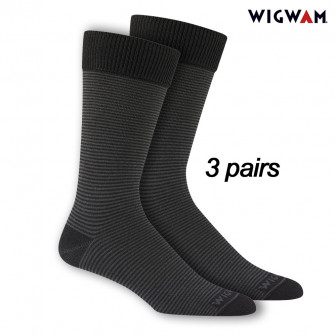 WigWam Easy Fit II Socks (12-15) Black 3-pr