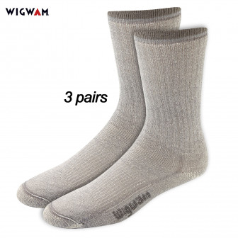 Wigwam Merino Wool Comfort Hiker Socks (12-15) Lt Gray 3-pr