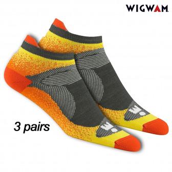 Wigwam Ironman Flash Pro Socks (9-12) Charcoal/Orange 3-pr
