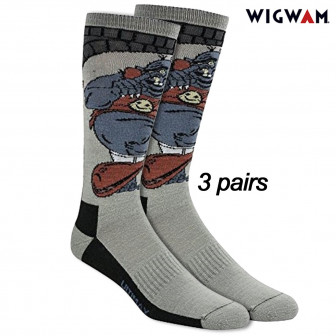 Wigwam Snow Ogre Pro Socks (12-15) Gray 3-pr