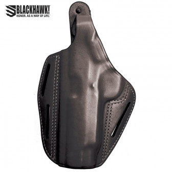 Blackhawk 3-Slot Leather Pancake Holster S&W MP .45/Pro 9/40 LEFTHAND (20)- Black