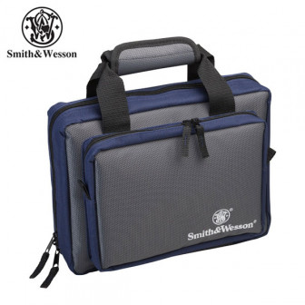 Smith & Wesson Duplex 2-Handgun Case (11.5x9)- Grey/Blue