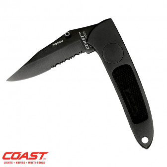 Coast Button-Lock Folder Knife- ComboEdge Blade