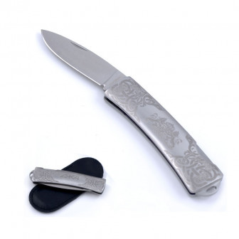 EKA Classic 5 Knife- Stainless Steel Handle w/Sheath 