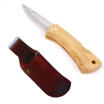 EKA Swede 88 Knife- Oak Wood Handle w/Sheath 