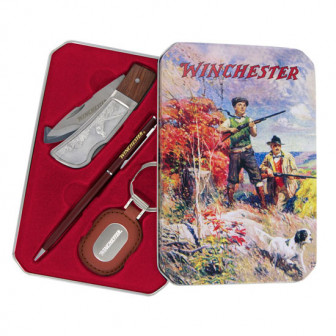 Winchester 3-pc Vintage Tin Gift Set- Knife,Pen,Keych