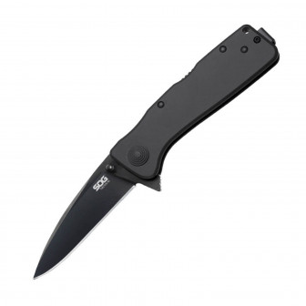 SOG Twitch XL Black TiNi Drop Point Folder