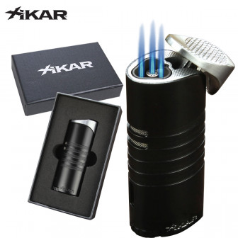 Xikar Ellipse III Triple Flame Lighter- Black Lacquer