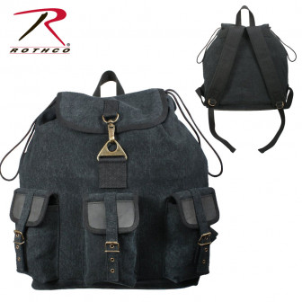 Rothco Vintage Canvas Wayfarer Backpack- Black