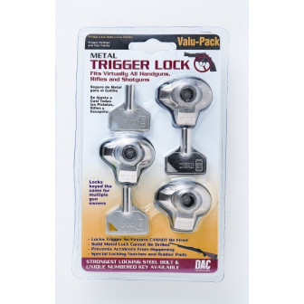 Triple-Pack Metal Trigger Lock in Clamshell