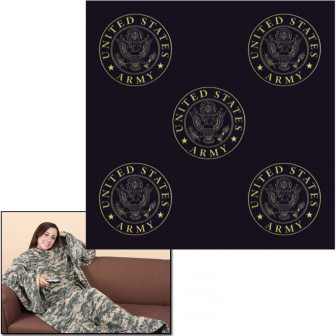 Rothco Military Sleeved Blankets - Black/Army Logo