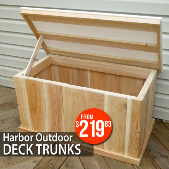 Harbor Outdoor Deck Trunks - Solid Cedar