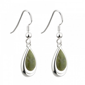 Solvar Tara Rhodium Connemara Marble Drop Earrings