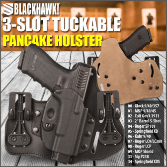 Blackhawk 3 Slot Leather Tuckable Pancake Holster