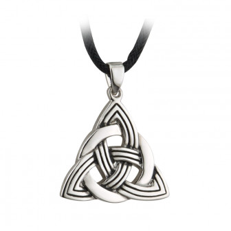 Solvar Tara Pewter Style Trinity Necklace on Cord