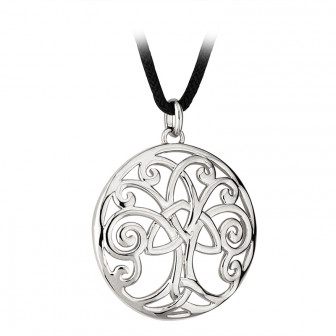 Solvar Tara Rhodium Tree of Life Necklace w/Chain - Celtic