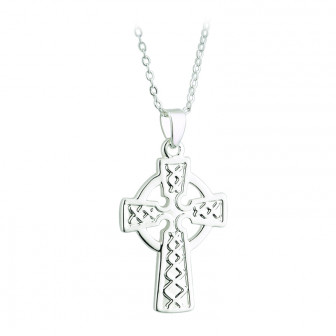 Solvar Tara Rhodium Celtic Cross Necklace w/Chain