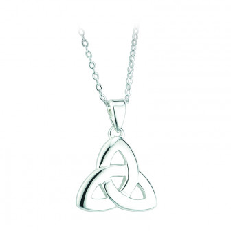 Solvar Tara Rhodium Trinity Knot Necklace w/Chain