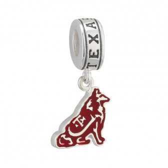 Texas A&M Sterling-Silver Dog Dangle Bead by Solvar