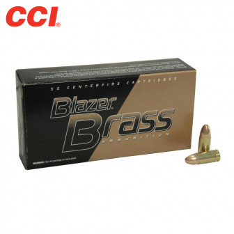 CCI Blazer Brass Ammunition 9mm 115 gr. FMJ (Box/50)