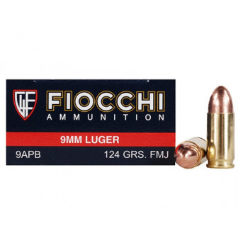 Fiocchi Ammunition 9mm 124 gr. FMJ (Box/50)