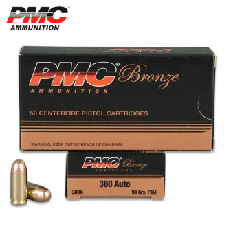PMC Bronze Ammunition 380 ACP 90 gr. FMJ (Box/50)