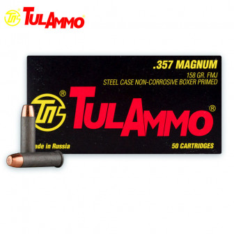 TulAmmo Steel Case Ammunition 357 Mag 158 gr. FMJ (Box/50)
