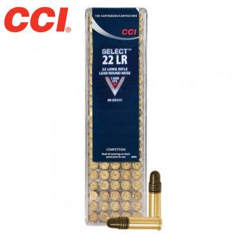 CCI Competition Select Ammunition 22LR 40 gr. LRN (Box/100)