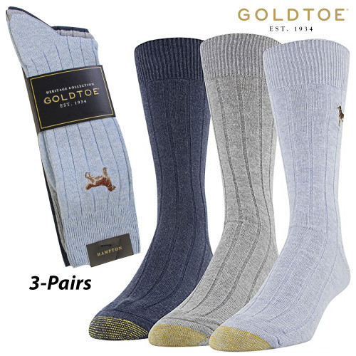3-Pairs Gold Toe Carlyle Argyle Crew Socks $6.00