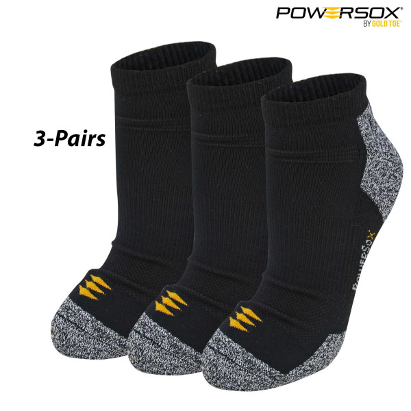 3-Pair PowerSox Power Lite No Show Socks (L) | Field Supply