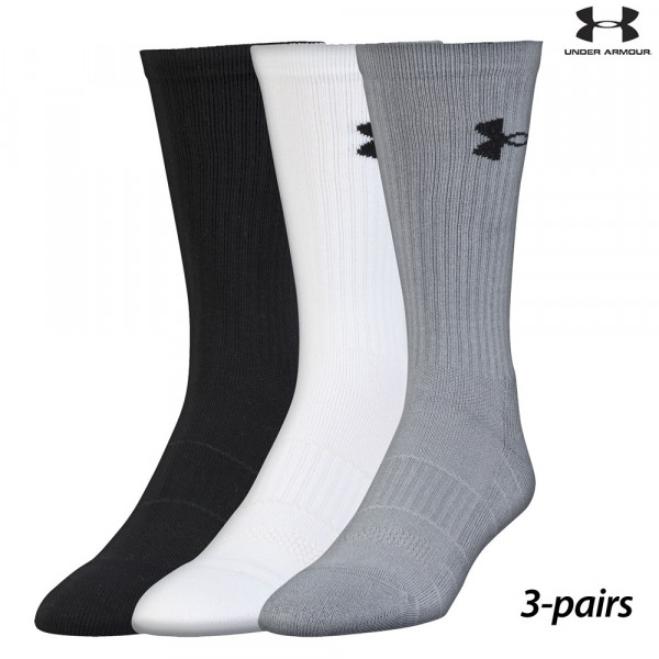 3 Pairs Under Armour Elevated Performance Crew Socks (L) | Field Supply