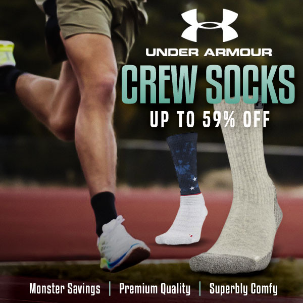 Under Armour comfy, soft crew socks: up to 59% off