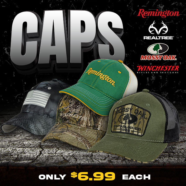 Fully Loaded: $6.99 Caps from Winchester, Remington, Realtree, Mossy Oak & more!