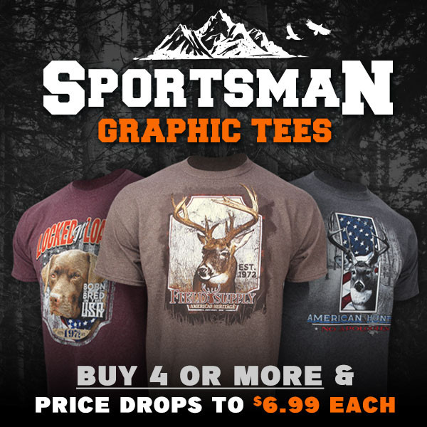 Sportsman's Tees: Buy 4 or more and $6.99 each