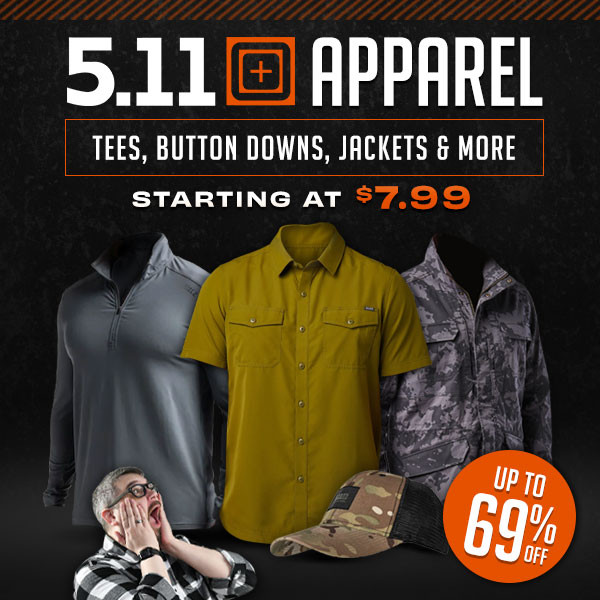 Dial 5.11: Tees, button downs, jackets & more up to 69% off!