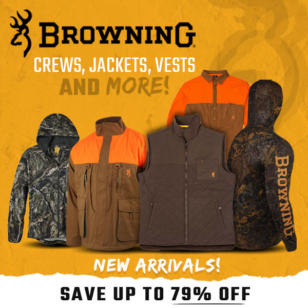 Browning Gear: crews, jackets, vest & more up to 79% off.
